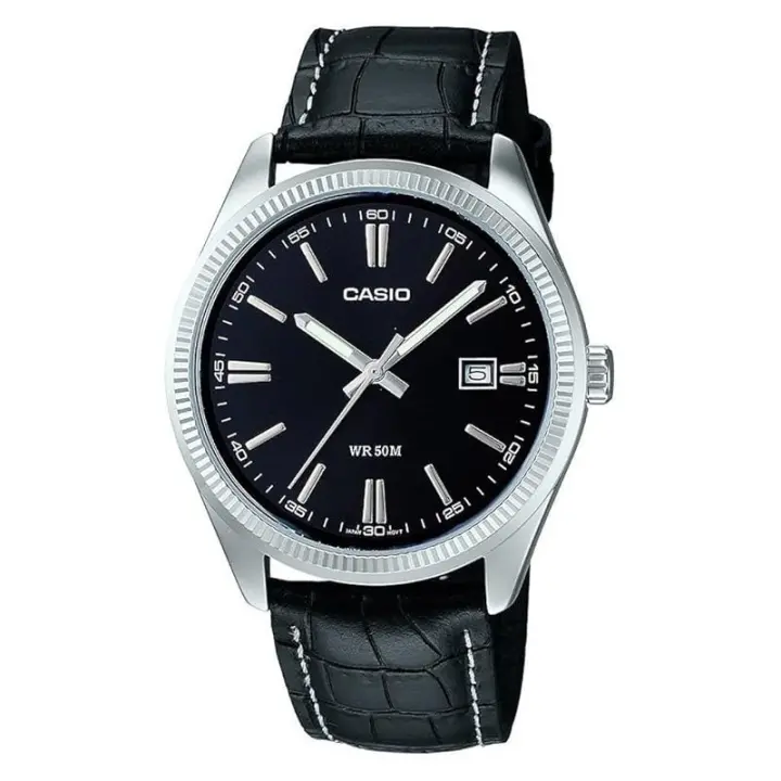 Reloj Casio Hombre Acero Esfera Negra Mtp-1302pl-1ave - 1