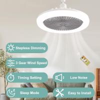 Ventilador de techo LED con luces, lámpara de techo de 30 W con ventilador y control remoto,LED regulable de 3 colores - details 0