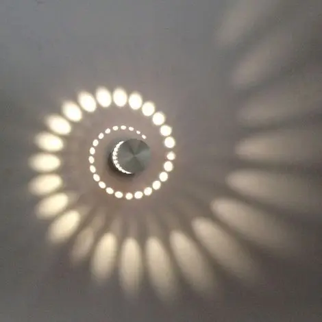 Lámpara de pared interior LED de efecto moderno, 3 W, luz de pared decorativa de aluminio blanco cálido, para dormitorio infantil, pasillo, hotel, restaurante, cocina, comedor - 1