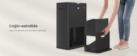 SONGMICS Papelera de Cocina, Cubo de Basura, Volumen de 2 x 17 L y 26 L, 3 Compartimentos para Basura General, Restos de Comida y Reciclaje, Filtro de Carbón, Pedal Ancho, Negro - details 1