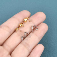 100pcs Conector De Acero Inoxidable Galvanizado Amarillo Para Pulseras Collares Cadenas Suministros De Joyería DIY Hebilla De Cierre De Bola Doble Posicionamiento - details 5