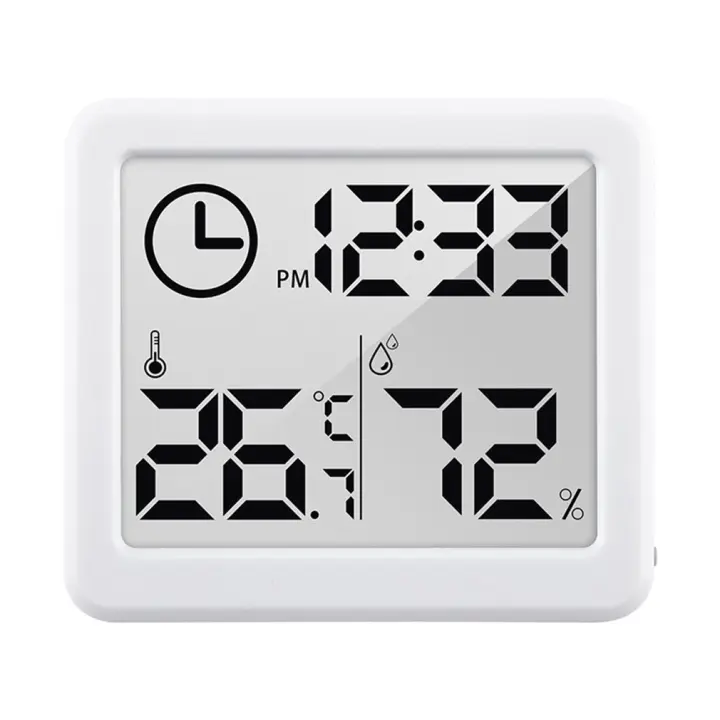 Termómetro Y Higrómetro Digital Ultrafino Para El Hogar Con Pantalla LCD Reloj De Pared Dispositivo Inteligente Simple - 1