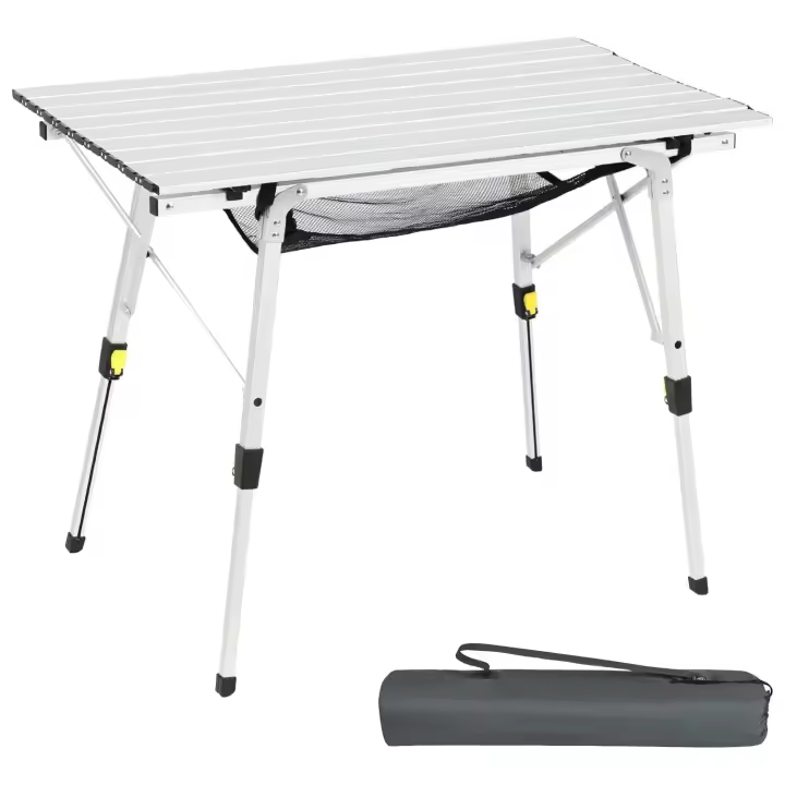 Mesas de Camping Plegables para pícnic Mesa Plegable portátil con Patas Ajustables en Altura Mesa Plegable de Aluminio de 3 pies Mesa Plegable para Exteriores Ligera Plegable para Playa Pesca - 1