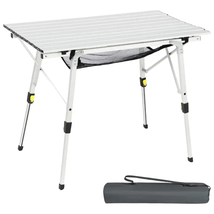 Mesas de Camping Plegables para pícnic Mesa Plegable portátil con Patas Ajustables en Altura Mesa Plegable de Aluminio de 3 pies Mesa Plegable para Exteriores Ligera Plegable para Playa Pesca - 1