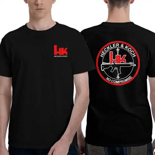 Camiseta de Manga Corta, 100% Algodón, Ropa Unisex para Hombres y Mujeres en 5 Tallas, Camiseta Negra CON DOBLE ESTAMPADOS, Cuello redondo. - 1