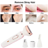 Epilador Eléctrico Para Mujer Recortadora De Cuerpo Painless Cordless Trimmer Peluca Facial Pierna Bikini 4 En 1 Eliminador De Vello - details 3