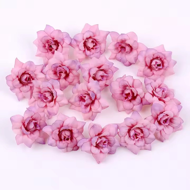10/20Pcs Flores Artificiales De Seda Rosa 4CM Para Decoración De Hogar Bodas DIY Guirnalda De Navidad Accesorios De Regalo - 1