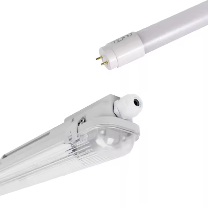 Barcelona LED Kit pantalla estanca 120cm + tubo LED T8 18W - 4000K - 1
