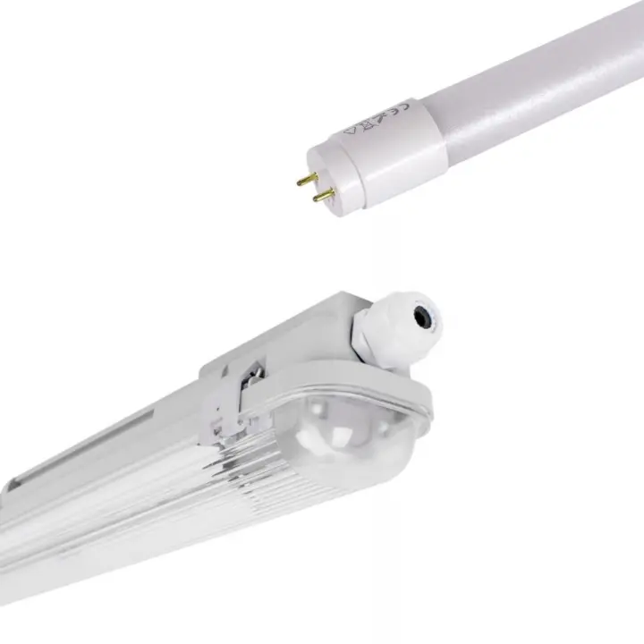 Barcelona LED Kit pantalla estanca 120cm + tubo LED T8 18W - 4000K - 1