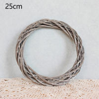 Anillo De Rattan 20/25/30CM Coronación De Valla De Paja Con Flores Artificiales Y Plantas Secas Para Decoración De Fiesta Boda Navidad - details 3