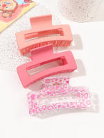 3 Pcs Clip De Pelo Grande Para Mujeres Y Niñas Clips De Cabello Fuerte Mate Cuadrado Para Pelo Grueso O Fino Protección Solar Accesorio De Moda - details 12