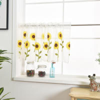 Cortina Valance Sutil Bordado De Hoja Con Cinta Voile Tratamiento De Ventana Para Ventanas Pequeñas/Cocina 39.4x19.7 Pulgadas 1 Panel - details 9