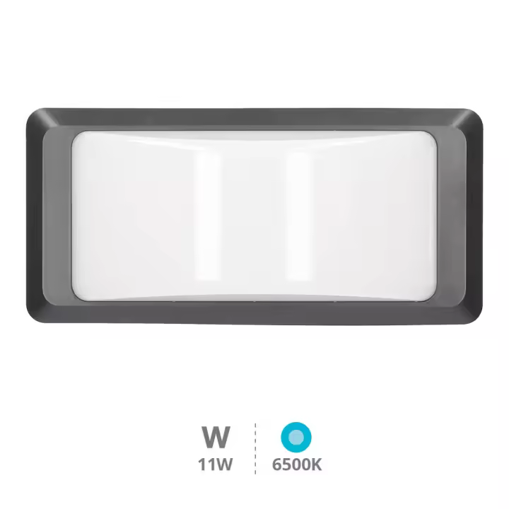 APLIQUE PARED LED GSC ANTHE GRIS 12W LUZ BLANCA 6500K 950 LUMENES - PROTECCION IP65 - 1