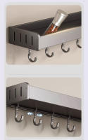 Organizador De Cocina Pared Montado Estante Para Condimentos Y Especias Con Gancho Colgante Material Metálico Para Almacenamiento En La Cocina - details 4