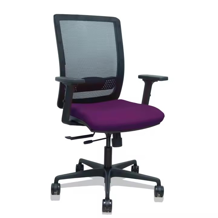 Silla Haches traslack malla negra asiento bali morado brazos 2D ruedas 65mm - 1
