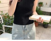 Top De Hombros Descubiertos Para Mujer Verde Tejido Basic Casual O-Neck Sin Mangas Alta Estiramiento Ajuste Slim Para Verano - details 13