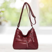 Bolso De Hombro Para Mujer 2023 Nueva Moda En Cuero PU Color Sólido Gran Capacidad Bolso Cruzado Multi-Nivel Estilo Clásico - details 6