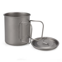 Lixada Juego De Cocina Ultraligero De Titanio 300ml/350ml/420ml/550ml/650ml/750ml Con Cuchara Plegable Para Camping Incluye Vaso Y Comedor - details 26