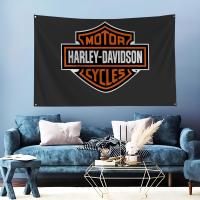 Bandera De Harley Davidson H Para Decoración De Habitaciones Y Salas Con 4 Agujeros Material Poliéster Y Bambú Para Exteriores Y Oficinas - details 6