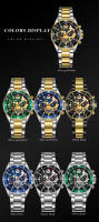Reloj De Pulsera De Lujo Para Hombre POshi Resistente Al Agua Con Cronógrafo Y Foco Luminoso Correa De Aleación Fecha Reloj De Negocios - details 7