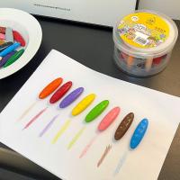 Crayones Plásticos Lavables En Forma De Maní 12/24/36 Colores Herramientas De Pintura Erasables Para Niños Sin Manos Sucias - details 4