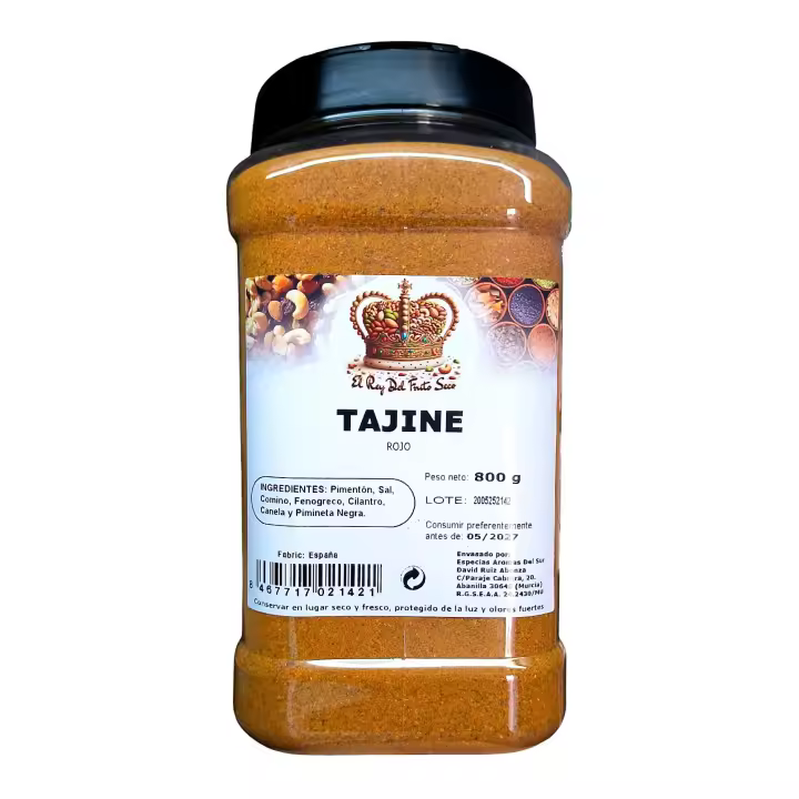 Tajine Rojo 800 gr - Sabor Marroqui tradicional - Preparado de Especias para Tajine - El Rey del Fruto Seco - 1