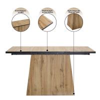 Conjunto de Mesa y Silla de Madera, Diseño único con sillas de Trinquete, Cojines envuelve en Cuero de PU, Muebles para el hogar elegantes y Sencillos - details 3