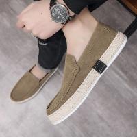 Zapatos Casuales Para Hombre Ligeros Y Transpirables Zapatillas De Caminar Antideslizantes Para Conducir Comodidad En Corduroy EVA Caña De Madera Material De Suela De Goma - details 15