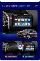 AWESAFE inalámbrico CarPlay Android Auto Radio para Honda Civic Hatchback 2005 2006 2007-2011 coche reproductor multimedia GPS 2 din autoradio volante controles RDS Bluetooth - details 3