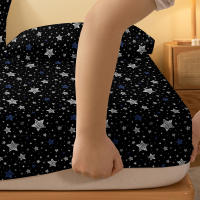 Sábana Ajustada Moderna Y Sencilla Con Estampado De Estrellas Mate Para Dormitorio Cobertura De Cama De Poliéster 100% Sin Almohadas - details 4