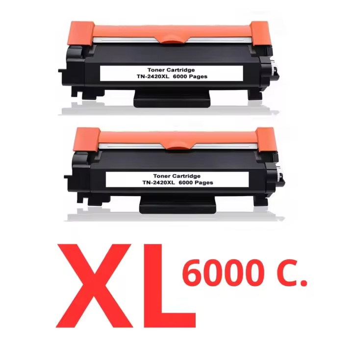 2 toner Compatibles Brother TN2420 XL - CON CHIP - TN-2420 (ALTA CAPACIDAD / JUMBO) Brother MFC L2710DW - 1
