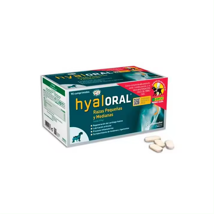 Hyaloral 20 Kg 90 Comprimidos - Ácido Hialurónico - Colágeno Hidrolizado - Veterinaria - 1
