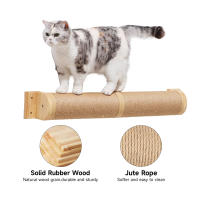 1Pc Poste De Rasguñar Para Gatos Pared Muebles Para Mascotas De Madera Con Cordón De Sisal Scratcher Para Gatos Grandes Columnas Gruesas Para Gatitos - details 1