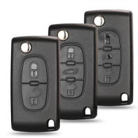 Carcasa De Llave Remota Plegable Jingyuqin Para Peugeot 107 206 307 407 408 Citroen C2 C3 C4 C5 C6 CE0523/0536 ABS Sin Personalización - details 0