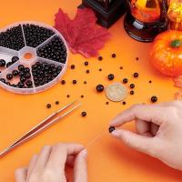 1070pcs Perlas Redondas Negras De ABS Plástico Tamaños Suaves Espaciadoras Lustre Satinado Para Manualidades Pulseras Collares - details 4