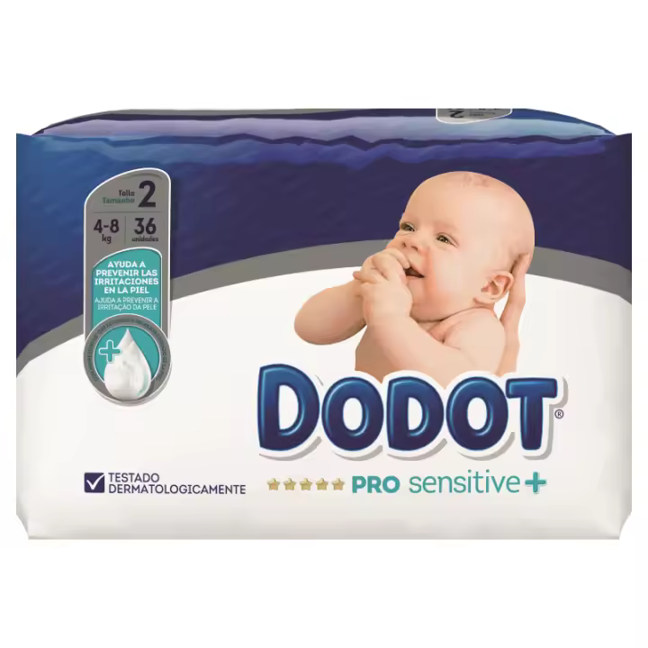 DODOT PRO SENSITIVE TALLA 2 DE 4 A 8 KG 36 UNIDADES - 1