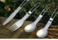 Tiartisan Cuchillo De Titanio Plegable Con Cuchara Y Fork Ligero Portátil Para Exteriores Camping Cutlería Antideslizante Para Viajes Y BBQ - details 9