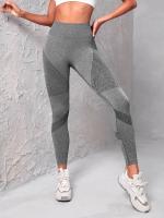 Leggings De Cintura Alta Elástica Para Mujer Talla Sólida Tejidos Sin Costuras Levantamiento De Glúteos Fitness Yoga Moda Gimnasio Deportivos Leggings - details 9