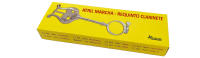 ROCKSTAR MUSIC - Atril de Marcha Super para Requinto y Clarinete, R123 de Metal para fijar al cuerpo, porta partituras para instrumento de viento, con argolla, color plateado. Hecho en España - details 0