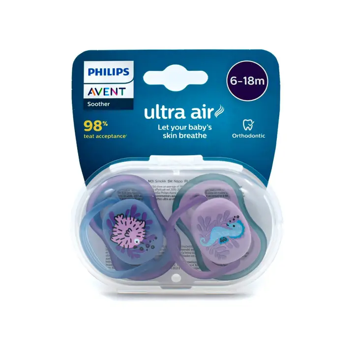 Philips Avent Chupete Silicona Ultra Air 6-18 meses 2 Unidades Niña - 1