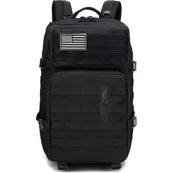 Prowalk Mochila Táctica Marce 45L, unisex, multifuncional e impermeable con sistema Molle EDC. Compatible con la mayoría de aerolíneas, es ideal para viajes y actividades al aire libre como rutas, campamento, excursiones, montañismo, escalada y trekking. - 1
