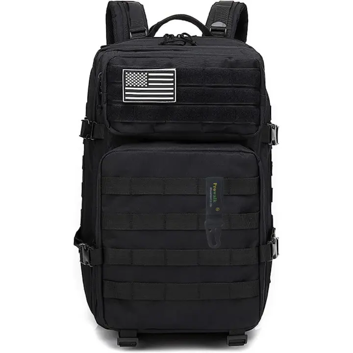 Prowalk Mochila Táctica Marce 45L, unisex, multifuncional e impermeable con sistema Molle EDC. Compatible con la mayoría de aerolíneas, es ideal para viajes y actividades al aire libre como rutas, campamento, excursiones, montañismo, escalada y trekking. - 1