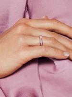 Brillantes-Baño de Oro Rosa de 14 K Pandora - Anillo de Línea - details 3