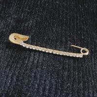 Pins De Seguridad Dorados Con Rhinestones Broches Para Mujer Accesorio Para Ropa Chaqueta Chal Sombrero Clip De Moda - details 10