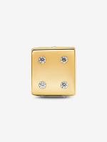 Pandora - Charm de dados Brillantes-Baño de Oro de 14K - details 0