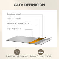 HOMCOM Espejo Decorativo de Pared de 2 Piezas 30x120 cm Espejo de Ventana con Diseño en Arco y Marco de Metal Espejo para Salón Dormitorio Entrada Dorado - details 2