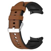 Correa De Reloj Samsung Galaxy Watch 7 6 5 4 pro Classic 47 43mm 46mm 40mm 44mm De Silicona Y Cuero Reemplazo De Pulsera Unisex - details 24
