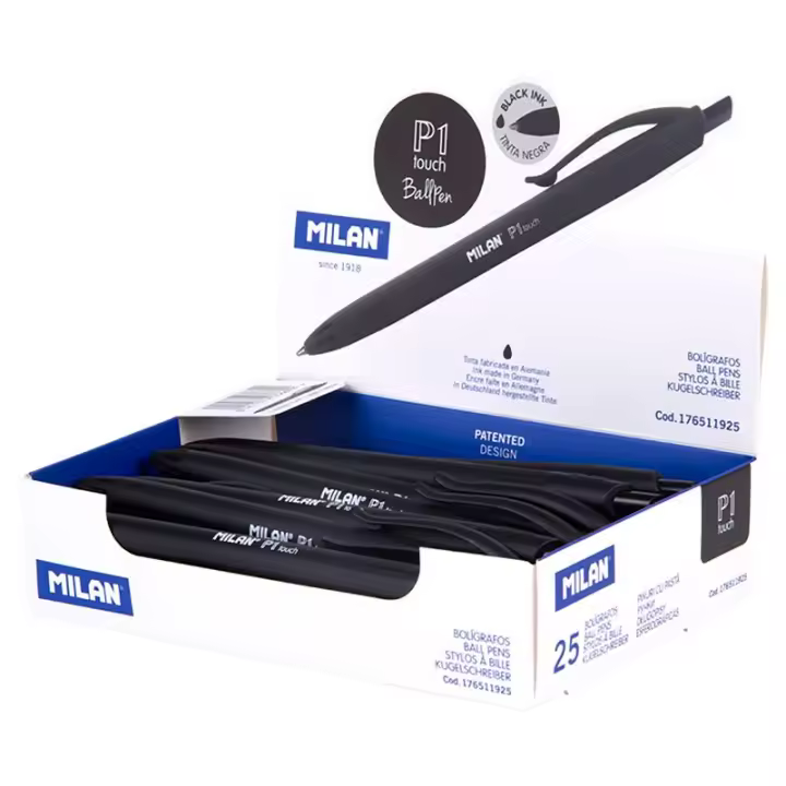 MILAN Caja Expositora 25 Bolígrafos P1 Touch Negro - 1