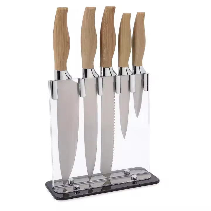 Quid Juego de Cuchillos de Cocina Baobab con Base Transparente y Mango Soft Touch - 1