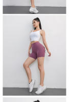 Shorts De Fitness Para Mujer Con Bolsillos Pantalones Cargo Terciopelos Yoga Estilo Verano Secado Rápido Butt Peaches - details 10